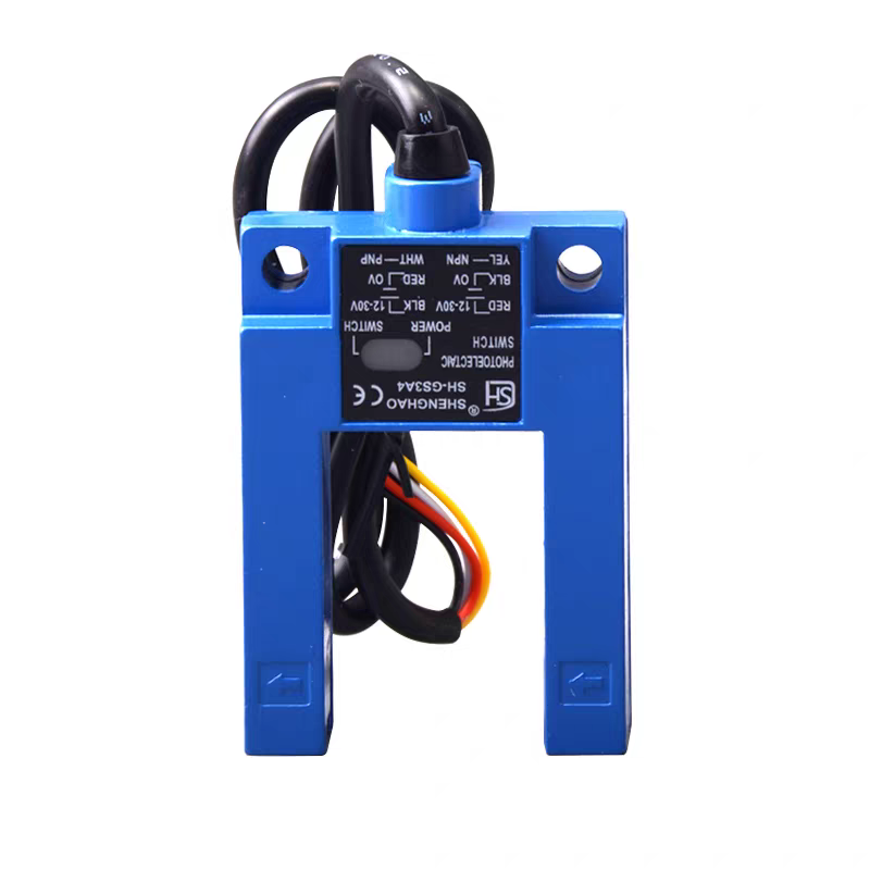 Blue Shenghao SH-CS5A4 U-shaped photoelectric switch front view
