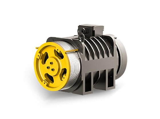 FWD GETM DS/DH flat gearless traction machine - white background product photo