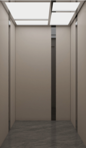 Home Elevator SKY08 Interior - Mirror Stainless Steel with Dark Champagne Gold Art Steel Panels