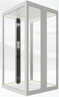 Home Elevator SKY0A01 Exterior - Panoramic Glass with White Gauze Aluminum Alloy Frame
