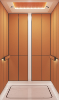 Home Elevator SKY07 Interior - Hermes Orange Peel Leather Carving with Platinum Sand Art Steel