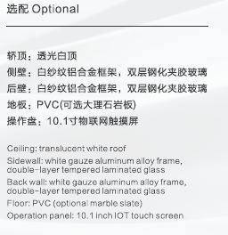 Home Elevator SKY0A01 Standard Specifications - White Gauze Aluminum Frame Double-Layer Tempered Laminated Glass